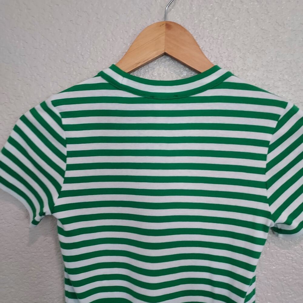 NEW Polo by Ralph Lauren Shamrock Green & White Striped Short Sleeve Tee Size S - Picture 6 of 8